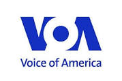 Voice of America logo with blue letters