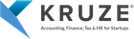 Kruse logo with stylized blue letter K