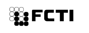 White ovals forming letter B on black background