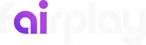 Fairplay logo in purple and white