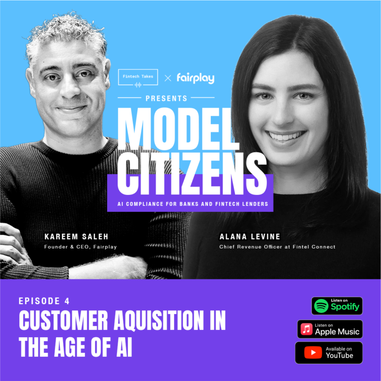 Podcast 'Model Citizens' episode on AI in fintech, hosts displayed.